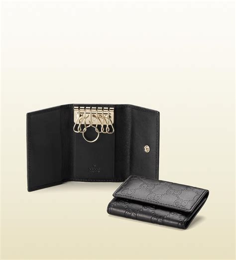 gucci leather key case black|Gucci key case pouch.